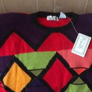 Beaded sweater bright colors